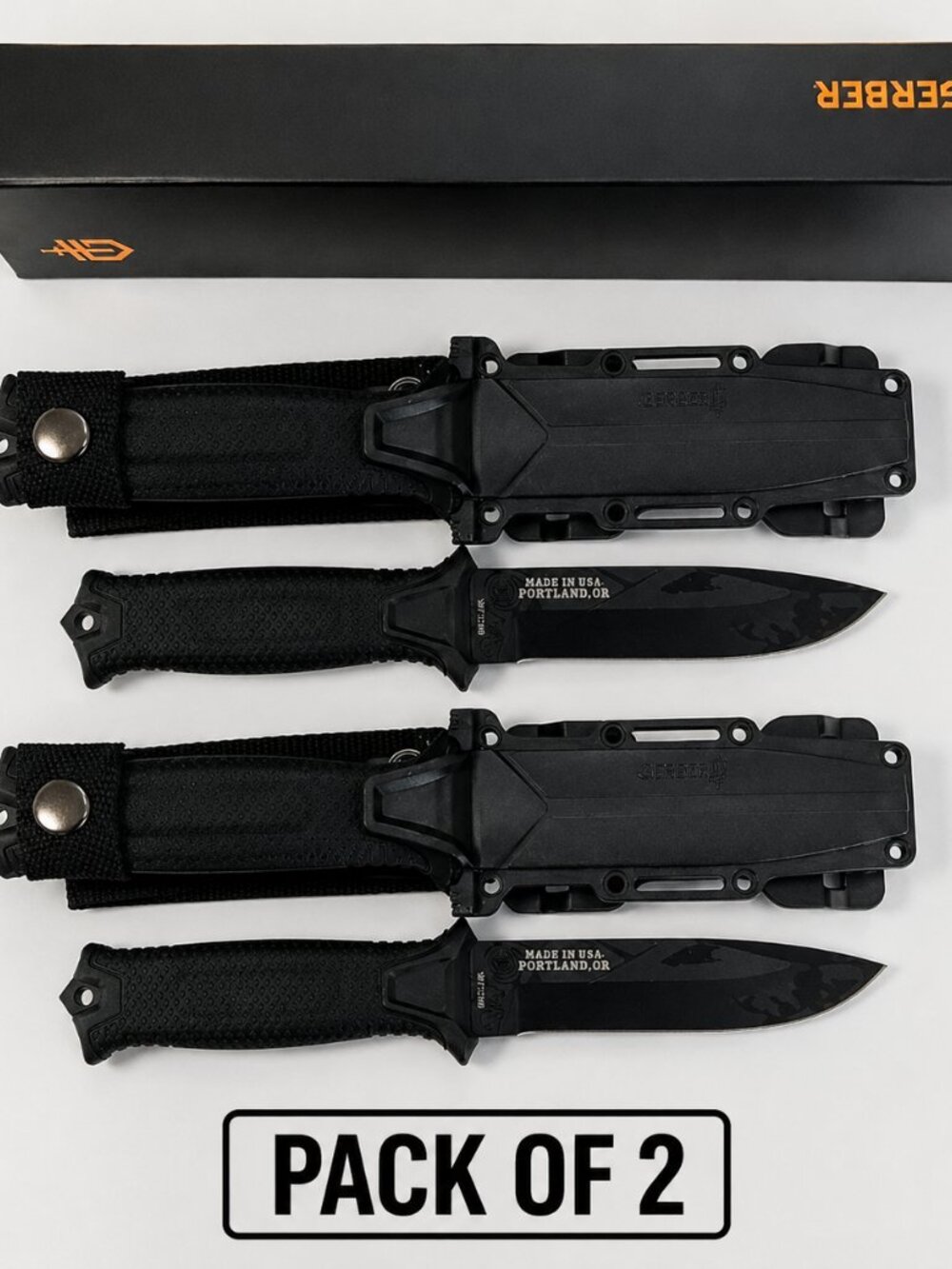 Gerber Tactical Fixed Blade Knife with Sheath – Black Outdoor Utility Knife